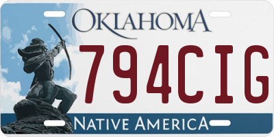 OK license plate 794CIG