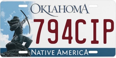 OK license plate 794CIP