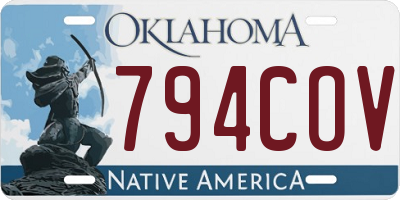 OK license plate 794COV