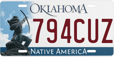 OK license plate 794CUZ