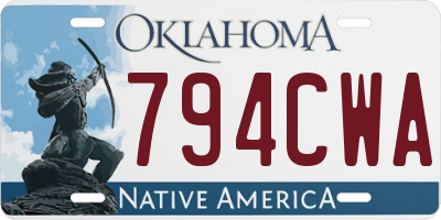 OK license plate 794CWA