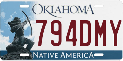 OK license plate 794DMY