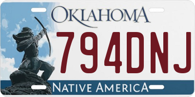 OK license plate 794DNJ