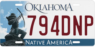 OK license plate 794DNP