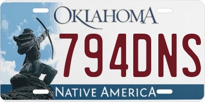 OK license plate 794DNS