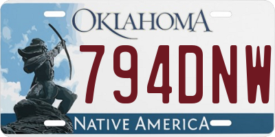 OK license plate 794DNW