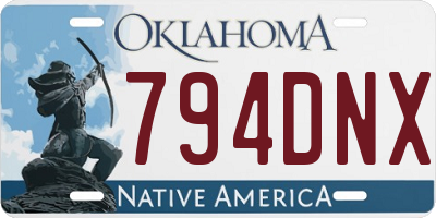 OK license plate 794DNX