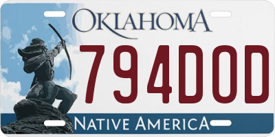 OK license plate 794DOD