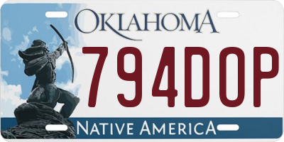 OK license plate 794DOP