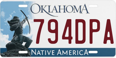 OK license plate 794DPA