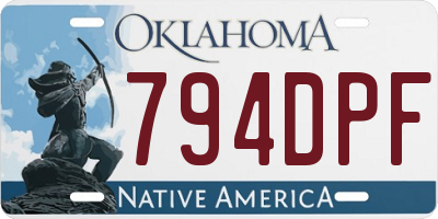 OK license plate 794DPF