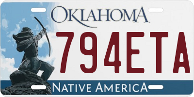 OK license plate 794ETA