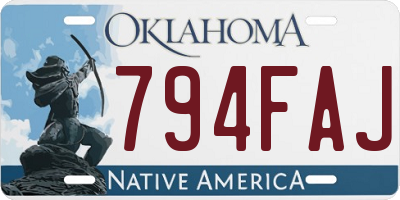 OK license plate 794FAJ