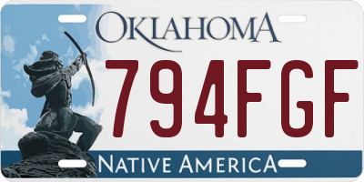 OK license plate 794FGF