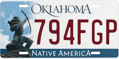 OK license plate 794FGP