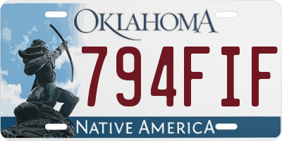 OK license plate 794FIF