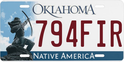 OK license plate 794FIR