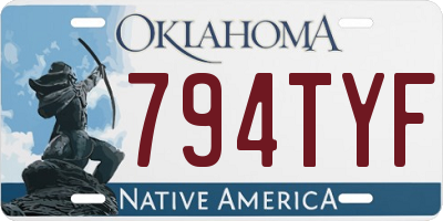 OK license plate 794TYF