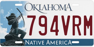 OK license plate 794VRM