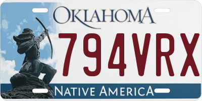 OK license plate 794VRX