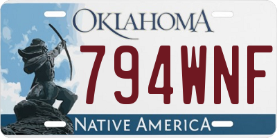 OK license plate 794WNF