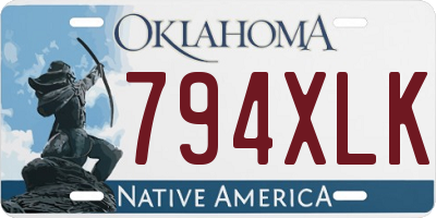 OK license plate 794XLK