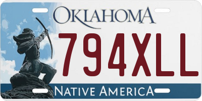 OK license plate 794XLL