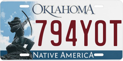 OK license plate 794YOT
