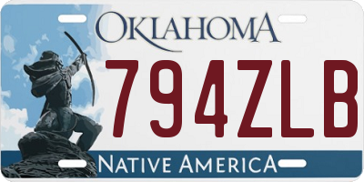 OK license plate 794ZLB