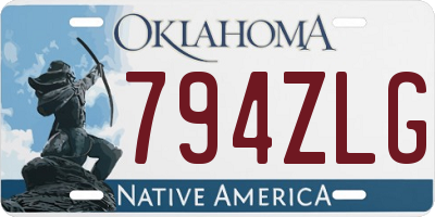 OK license plate 794ZLG