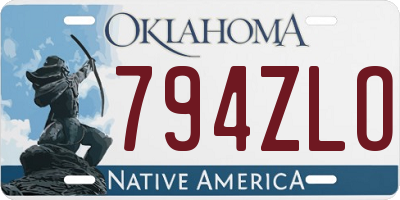 OK license plate 794ZLO