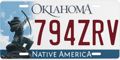 OK license plate 794ZRV