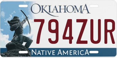 OK license plate 794ZUR