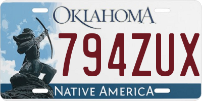 OK license plate 794ZUX
