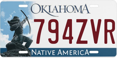 OK license plate 794ZVR