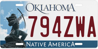 OK license plate 794ZWA