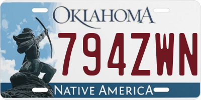 OK license plate 794ZWN