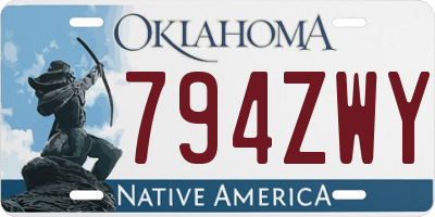 OK license plate 794ZWY