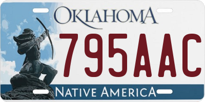 OK license plate 795AAC