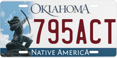 OK license plate 795ACT
