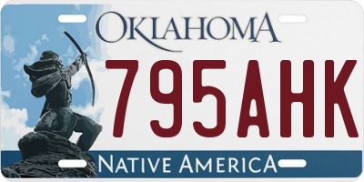 OK license plate 795AHK