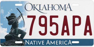 OK license plate 795APA