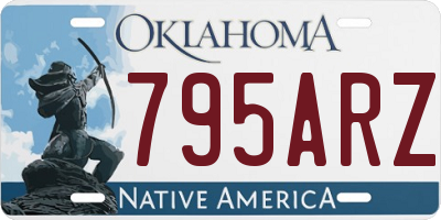 OK license plate 795ARZ
