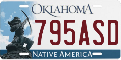 OK license plate 795ASD