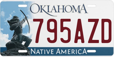 OK license plate 795AZD