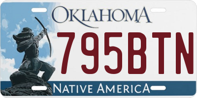 OK license plate 795BTN