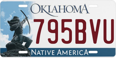 OK license plate 795BVU