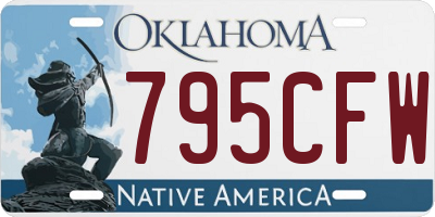 OK license plate 795CFW