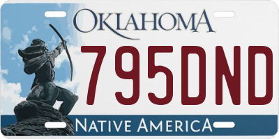OK license plate 795DND