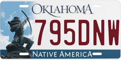 OK license plate 795DNW